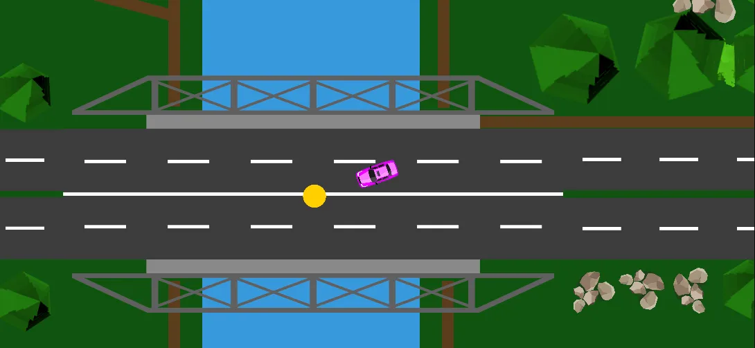 Driving through the town